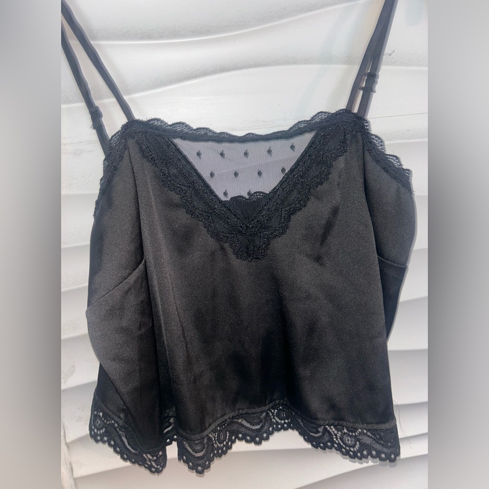 Brandy Melville Black Lace Detail Top